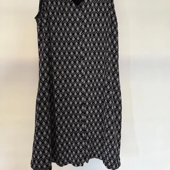 Garnet Hill Button Up Black Jersey Tank Dress , Size XLG - Picture 3 of 7